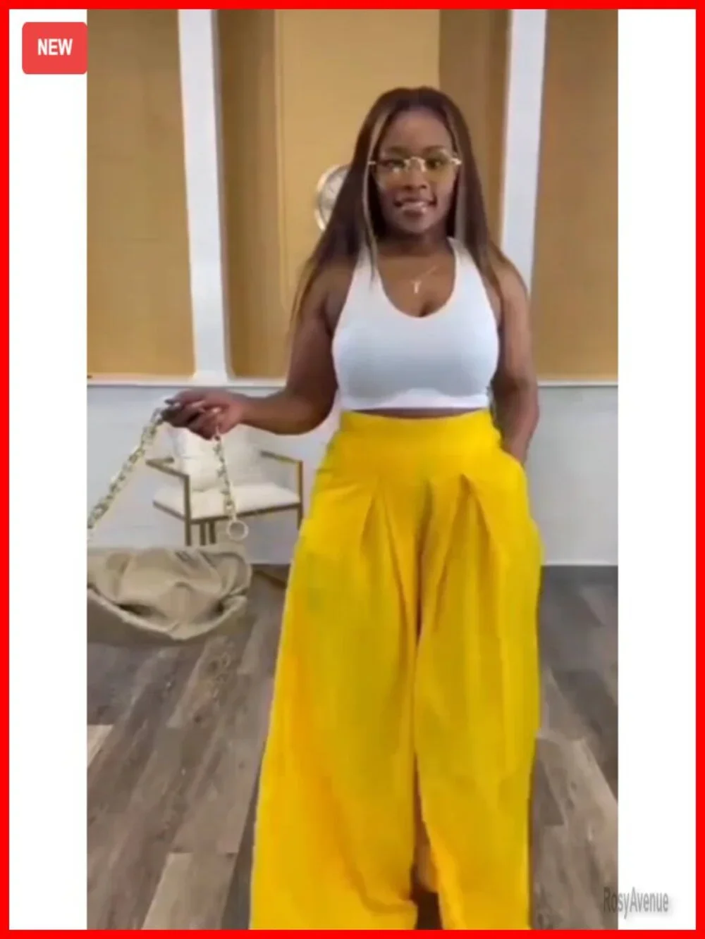 High Waisted Wide Leg Palazzo Pants with Pockets Plus Size